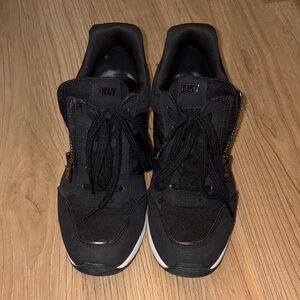 DKNY Black Sneakers with Zipper Accent